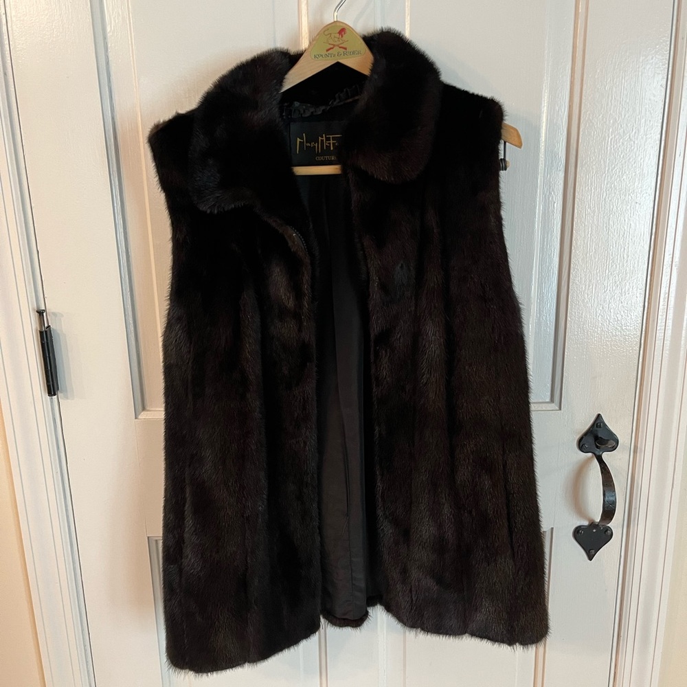 Real Mink Vest with Stand Collar